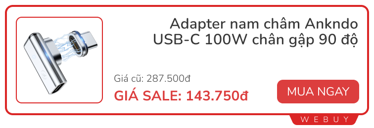 Kickstarter có cáp sạc 100W đầu hút nam châm bán giá hơn nửa triệu, ở Việt Nam có loại Baseus tương tự chỉ từ 253.000đ- Ảnh 8.