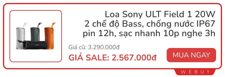 10+ deal "chất" cuối tháng: Loa Sony vừa bán đã giảm 22%, tai nghe chống ồn Anker chỉ 499.000đ, củ sạc Ugreen hình robot giảm nửa giá- Ảnh 1.