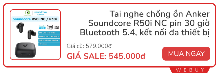 Săn sale phụ kiện Back to School: Tai nghe chống ồn từ 200k, cáp sạc 2 đầu 32k, củ sạc nhanh 20W chỉ 66k...- Ảnh 4.