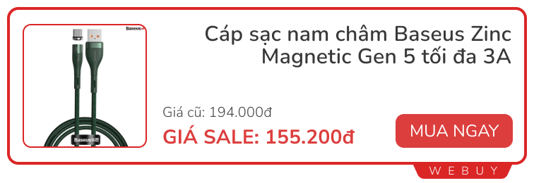 Kickstarter có cáp sạc 100W đầu hút nam châm bán giá hơn nửa triệu, ở Việt Nam có loại Baseus tương tự chỉ từ 253.000đ- Ảnh 11.