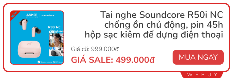 10+ deal "chất" cuối tháng: Loa Sony vừa bán đã giảm 22%, tai nghe chống ồn Anker chỉ 499.000đ, củ sạc Ugreen hình robot giảm nửa giá- Ảnh 4.